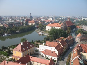 Panorama Wrocławia z wieży katedralnej