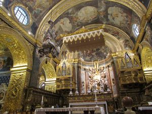Wnętrze Konkatedry Św. Jana w Valletcie