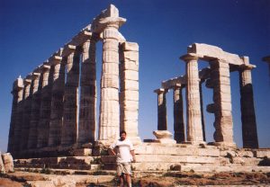 Świątyni Posejdona na Przylądku Sounion w Grecji